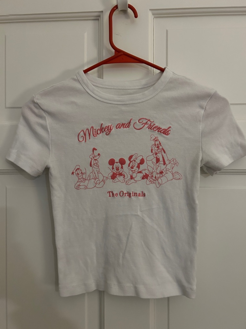 Disney White Tee with Pink Mickey & Friends Graphic